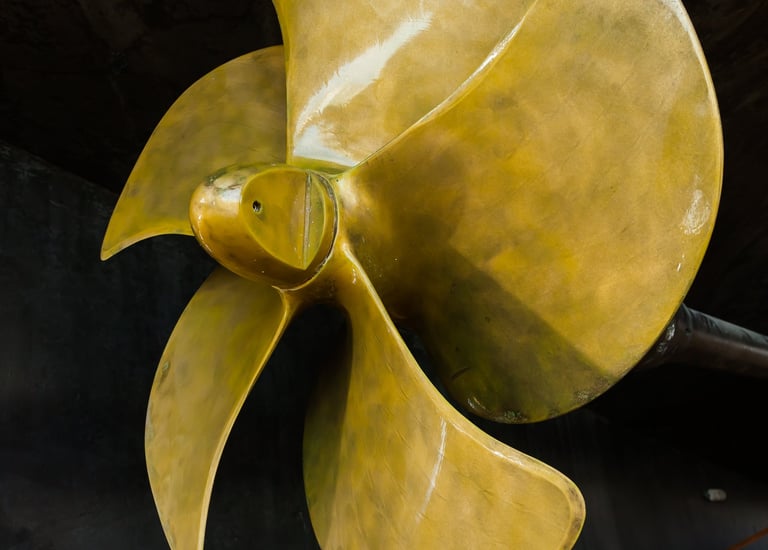 Ship's bronze propeller, close-up