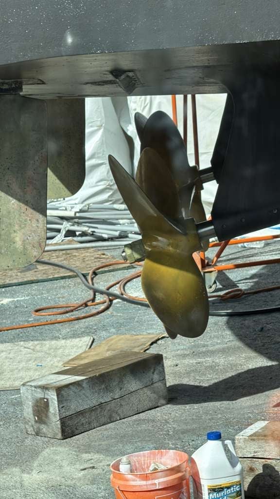 Two sea lions perched on an industrial structure next to a wooden beam and orange cables in an outdoor facility